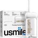 usmile C10 Portable Water Flosser  Travel-Friendly, 95-Day Battery, 4 Modes, 360 Nozzle, 180ml Tank, IPX7 Waterproof, Dentist-Recommended for Braces, Implants & Sensitive Gums (White)