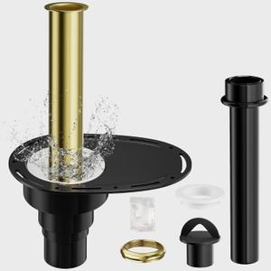 Upgrade Freestanding Tub Drain Kit - Brass & ABS Pipe, Anti-Backflow Leakproof, 1.5/2 Inch Pipe Fit, for Freestanding Bathtubs, Floor-Standing Bathtubs, and Island Bathtubs (Black)