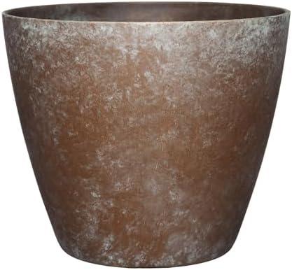 Classic Home and Garden Vogue Planter Pots w/Pottery Quality Finish - Modern Indoor & Outdoor Flower Pots - UV-Resistant Porch Planters - Decorative Pot for Flowers & Herbs (8” Weathered Copper)