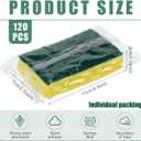 Tanlade 120 Pcs Individually Wrapped Sponge Dishwashing Sponge Bulk Non Scratch Scrub Sponges Kitchen Scouring Pad for Household Cleaning Rental Dishes Hotel Apartment Car (Yellow,Green)