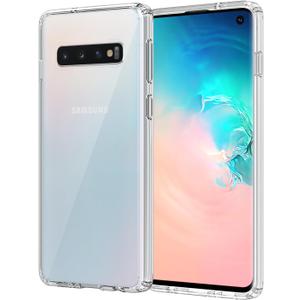 for Samsung Galaxy S10 Case Clear, Anti-Yellowing 6.1 Inches Slim Fit Heavy Duty Protection Wireless Charging Lightweight TPU and PC Shockproof Anti-Slip Transparent Protective Phone Cover