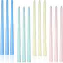 Colored Tall Taper Candles 12 inch Unscented Smokeless Long Tall Tapered Candle for Candlesticks Sticks Wedding Advent Home Decor Dinner Christmas Set of 12