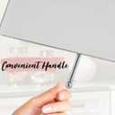 MIRRORVANA Frameless Wall Mount Mirror for Bathroom with 11" Extension Swivel, No Magnification, Rectangular 8.7" x 6.3" Surface, Chrome