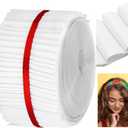 Ganeen 100 Pcs White Quilting Fabric Roll 2.56 Inch Cotton Fabric Squares Jelly Patchwork Precut Strips Bundles for Holiday Materials Craft DIY Sewing Cloths