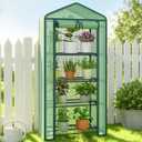 Greenhouse for Indoor Outdoor, Small Plastic Plant Green House 4-Tier Rack Stand Portable Greenhouses with Durable PE Cover for Seedling