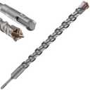 Concrete Drill Bit lengthening 1pcs 1-1/4" X 18"-16" Cross-Type Double Thread Carbide Material Suitable for Concrete, Brick, Cement Walls, Stone, Extra Long Hammer Drill Bits for Concrete