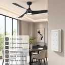 TALOYA 52 inch Modern Ceiling fans with Lights and remote, 3 Curved Blades