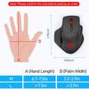 Redragon Large Wireless Gaming Mouse for Big Hands, Tri-Modes 2.4G/Bluetooth/Wired Rechargeable Ergo RGB Mouse with 2 Side Buttons, 6 Backlit Modes, Programmable Macro Gamer Mouse