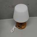 Outdoor Battery Operated Table Lamp Waterproof, 4000mAh Cordless Table Lamp Rechargeable, Touch Dimmable Desk Lamp, LED Night Light for Patio Camping Restaurant Home (Wood Grain, 9.6in)