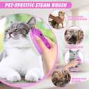 3 in 1 Cat Steam Brush for Shedding, Pet Steam brush for Dog & Cat Shedding & Grooming, for Long & Short Haired Pets, Spritz Defur Comb (rose red)
