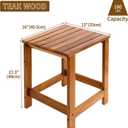 Utoplike Teak Outdoor Side Table for Patio, Pool Coffee Accent Table, Wood End Tables for Garden, Backyard, Bed, Living Room, Couch, 1-tier