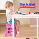 ACKO Folding Step Stool - 13 inch Height Premium Heavy Duty Foldable Stool for Kids and Adults, Kitchen Garden Bathroom Stepping Stool (Pink)