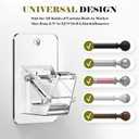 No Drill Curtain Rod Brackets, Universal Curtain Rod Holder, 4 Pack Self Adhesive Curtain Rod Bracket Heavy Duty 30 LB, Nail Free Curtain Rod Bracket for Bathroom, Bedroom, Livingroom, Transparent