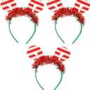 FRCOLOR Hair Decorations Christmas Decorations 9 pcs Christmas Candy hair hoop party hair decoration candy cane hairband Cane Headband Decor