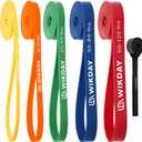 Resistance Bands, Pull Up Bands, Workout Bands for Exercise, Thick Heavy Resistance Band Set with Door Anchor, Elastic Bands for Body Stretching, Crossfit Training at Home/Gym Men & Women Women (Multicolor(8-125LBS))