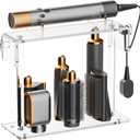 Storage Holdr Compatible with Dyson Airwrap Styler Accessories: Acrylic 6 Holes Countertop Organizer for Dyson Long Barrel Attachment - Clear Stand for Bathroom Vanity Makeup Table