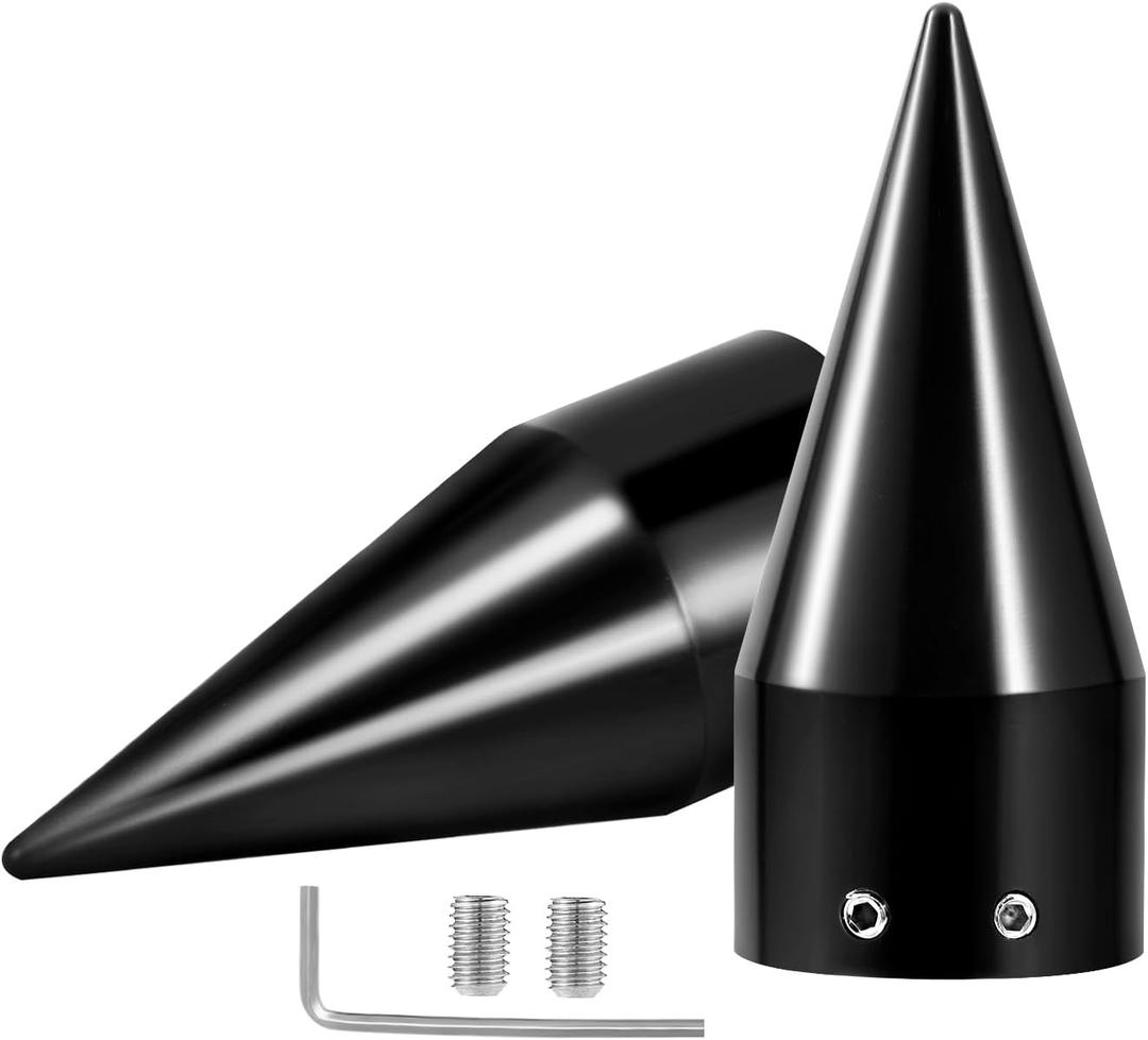 Motorcycle Axle Nut Caps, 3.6" Front Axle Covers CNC Cut Compatible for Harley Davidson Street Glide Fat Boy Road King Electra Glide Tri Glide Dyna 2008-Later, Black