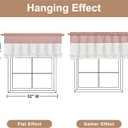 Likiyol Linen Valances for Windows Farmhouse Window Valances with Ruffle Rustic Country Light Filtering Kitchen Valance Curtains Rod Pocket Valance for Bathroom Cafe, Pink White, 52" W X 18" L