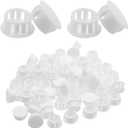 60 Pcs 16mm (5/8") Plastic Hole Plugs, White Flush Type Tubing End Caps Snap in Locking Plastic Insert Plugs for Furniture Fencing Pipe