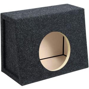 Atrend 8 inch Single Truck Sealed Enclosure Carpeted Car Subwoofer Speaker Box - Improves Audio Quality, Sound and Bass - High Grade MDF Construction with Nickel Finish Speaker Terminal - Black
