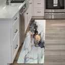 Mrcrypos Luxury Black and Gold Marble Kitchen Rugs PVC Leather Waterproof Non Slip Cushioned Standing Mats Anti Fatigue Kitchen Runner Rugs for Floor, Sink,Laundry,Office 23.5" W x 70" L