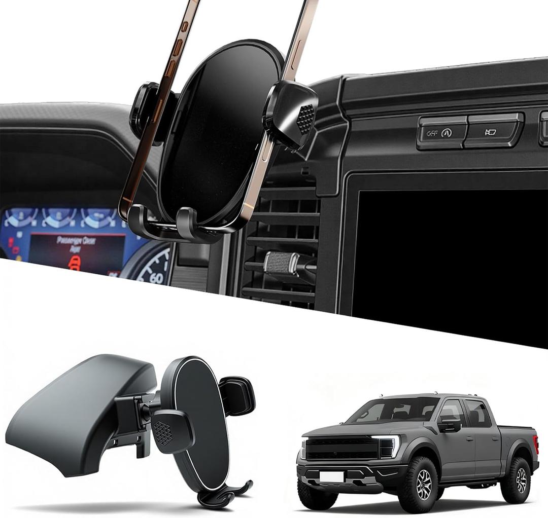 Phone Holder for F150 (2021-2024 2025, 14th Gen), Dash Phone Mount for Truck, 360 Mobile Holder, Hands Free Automobile Cradlest for iPhone, Samsung & Android, Car Gadgets & Accessories for Ford F-150