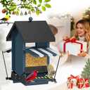 Squirrel Proof Bird Feeder Heavy Duty, 5LB Metal Hanging Bird Feeder for Outdoors with Weight-Activated, Easy to Fill & Clean, Wild Bird Feeder for Cardinals, Bluebirds, Finches, Chickadees& All Birds