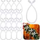 Zhengmy 16 Pcs 25 Inches Christmas Velvet Garland Ties Christmas Decorative Twist Ties for Banister Reusable and Flexible Twist for Xmas Home Decorations Holiday Craft Wrapping(White)