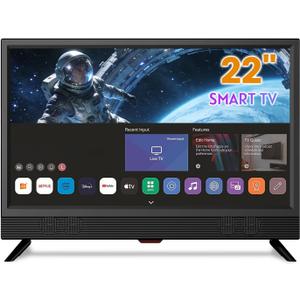 Feihe 22-inch Small Smart TV Full HD 1080p | Kitchen Smart TV, Flat Screen Television with Loud Dual Stereo Speakers, 178 Viewing & Wi/Fi (22, Inches)
