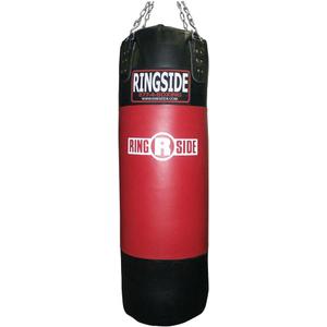 Ringside Leather Boxing Punching Heavy Bag (Soft Filled) Red / Black, 150-Pound