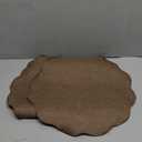 AHHFSMEI Round Faux Linen Placemats Set of 2 Heat Resistant Non-Slip Stain Proof Table Mats for Kitchen Dining Elegant Decor Place Mats (Brown,2)