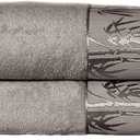 Set of 2 Luxury Super Soft Bath Towels  Premium Viscose Derived from Bamboo & Turkish Cotton (Charcoal)