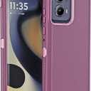 Anloes Case for Moto Motorola Edge 5G 2024, Phone Case Heavy Duty Shockproof Rugged Protective, 3 in 1 Bumper Cover (Purple)