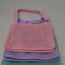 Tagitary Beach Toy Mesh Beach Bag Sand Toy Seashell Bag for Holding Shells Pool Bag with Zipper Swimming Accessories for Kids Boys and Girls(Only Bags,A Set of 3) (Rose Pink+lilac Purple+aruba Blue)