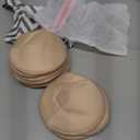 Organic Nursing Pads - 14 Washable Breast Pads for Breastfeeding, Wash Bag, Viscose Derived from Bamboo Reusable Nipple Covers for Breastfeeding Essentials, Soft & Absorbent (Bare Beige, L 5")