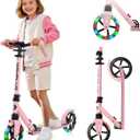 WAYPLUS KS1 Kick Scooter for Ages 6+,Kid, Teens & Adults. Max Load 240 LBS. Foldable, Lightweight, 8IN Big Wheels for Kids, Teen and Adults, 4 Adjustable Levels. Bearing ABEC9 FED Fitness
