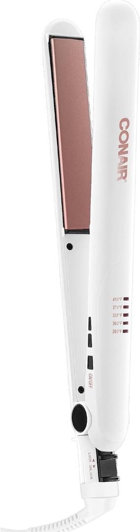 Conair Double Ceramic Flat Iron, 1-inch (White)