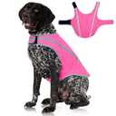 FUAMEY Dog Reflective Vest for Large Dogs,Dog Hunting Vest High-Visibility Dogs Safety Vest for Night Walking Water-Resistant Service Pet Gear Adjustable Outdoor Activities Pink L