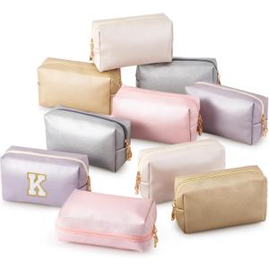 Kigeli 15 Pcs Aesthetic Makeup Bags PU Leather Cosmetic Pouches Waterproof Plain Toiletry Bags Makeup Pouches Bulk for Women Party Gift Travel Storage Organizer(Bright Color)