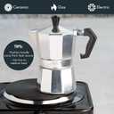 Primula Classic Stovetop Espresso and Coffee Maker, Moka Pot for Italian and Cuban Caf Brewing, Greca Coffee Maker, Cafeteras, 3 Espresso Cups, Silver