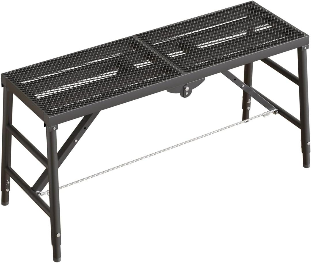 Scaffolding Platform 15.75"x59.05" Adjustable Work Platform Support 330 lbs Portable Scaffold 5 Gear Adjust Height 31 to 46 inches Folding Ladder Step Stool Non Slip