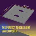 ENERLITES Toggle Light Switch Wall Plate, Gloss Finish, Size 2-Gang 4.50" x 4.57", Unbreakable Polycarbonate Thermoplastic, 8812-GR-10PCS, Gray (10 Pack)
