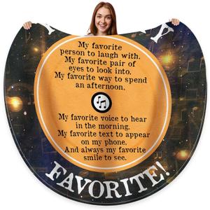 GEEMBI Christmas Anniversary Wedding Gifts for Couple - Vinyl Records Fleece Throw Blanket 60 in - Christmas Birthday Gifts for Women Men, Couple Gifts for Him Her Girlfriend Boyfriend Husband Wife (Multicolor - My Favorite)