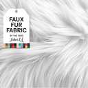 FabricLA Faux Fur Fabric by The Yard - Artificial Craft Fur - 36" X 60" Inch Wide - Fur Fabric for Craft Supply, DIY Furry Plush Projects, Sewing, Decoration, Upholstery, White, 1 Yard