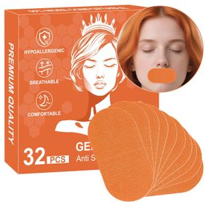 Mouth Tape for Sleeping - 32 Pack Orange Anti-Snoring Strips for Improved Nose Breathing and Snore Reduction,Gentle Transparent Tape Strips, Pain-Free Removal and Hypoallergic Tape