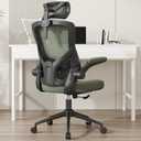 Ergonomic Office Chair with Adjustable Headrest & Lumbar Support - High Back Desk Chair with Flip-Up Arms, 360 Swivel Executive Computer Task Chair (Hunter Green)