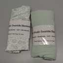 lasoftan Jersey Swaddle Blanket, Ultra Soft Stretchy Receiving Blanket, Newborn Swaddle Wrap for Boys & Girls, 40 x 30 inches, 2 Pcs (Light Green Flower)