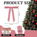 30 Pcs Christmas Velvet Wreath Bow, 5 x 7 Inch Vintage Velvet Ribbon Bows Rustic Crafts Gift Bows for Indoor Outdoor Wreaths Garland Holiday Xmas Tree Wrapping Crafts (Pink, Width of 1")