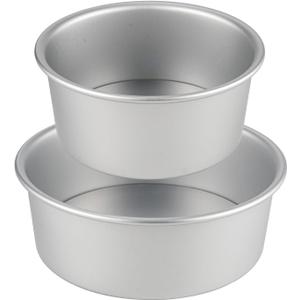 Round Cake Pan Set - 6" and 8" Aluminium Cake Pans with Removable Base Round Cake Baking Pans for Birthdays Wedding and Home Party
