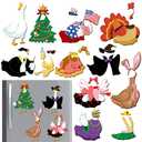 Xuhal 15 Sets Goose Costume Magnet Funny Festival Goose Fridge Magnets for Refrigerators Toolboxes Lockers Home Decoration